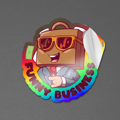 3" x 3" Vinyl Die Cut Holographic Sticker with pull tab 6mil
